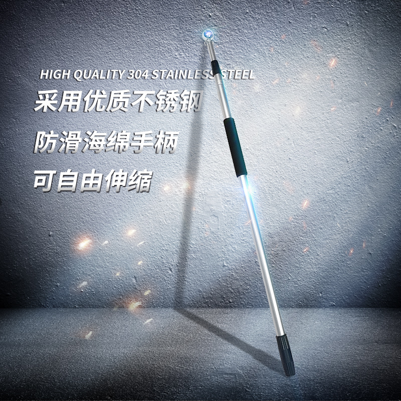 3m Stainless Steel Hand-Cranked Telescopic Flagpole, Gold Aluminum Alloy Outdoor Handheld Flagpole
