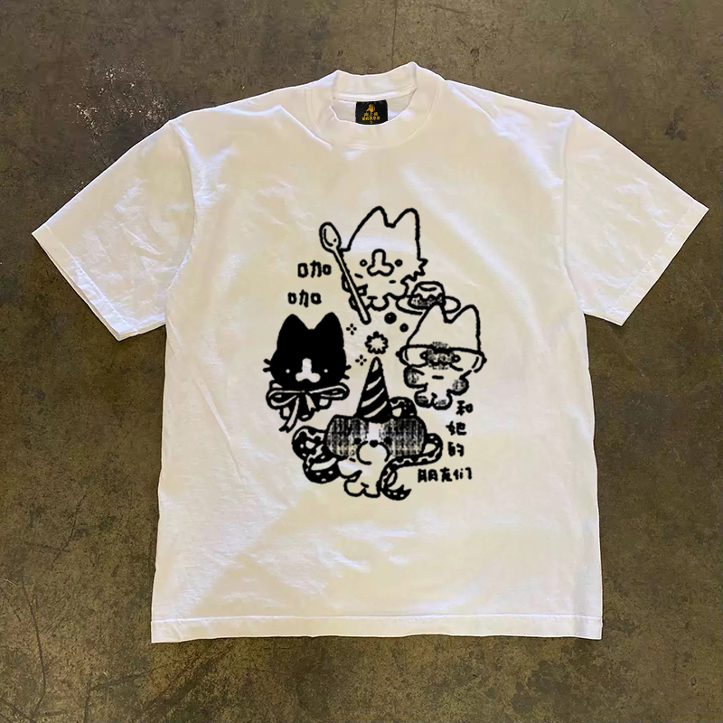 Make Money and Do Charity Three-Thread 260 Pure Cotton Double Yarn Upupxia Upward Hero Couple Women's Loose Short-Sleeved T-Shirt Men's Make Money and Do Charity Three-Thread 260 Pure Cotton Double Yarn Upupxia Upward Hero Couple Women's Loose Short-Sleeved T-Shirt Men's