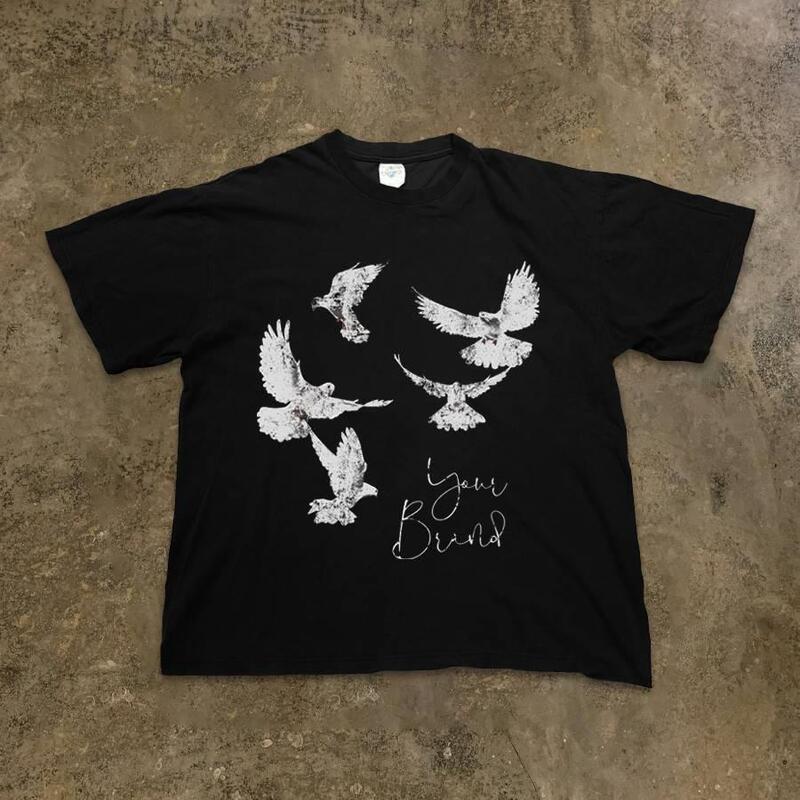 Make Money and Do Charity Three-Thread 260 Pure Cotton Double Yarn Upupxia Upward Hero Couple Women's Loose Short-Sleeved T-Shirt Men's