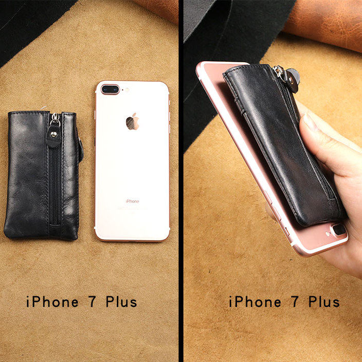 Men's Leather Key Case, Large Capacity, Simple Card Holder, Key Storage Bag, Mini Compact Key Organizer for Home Use