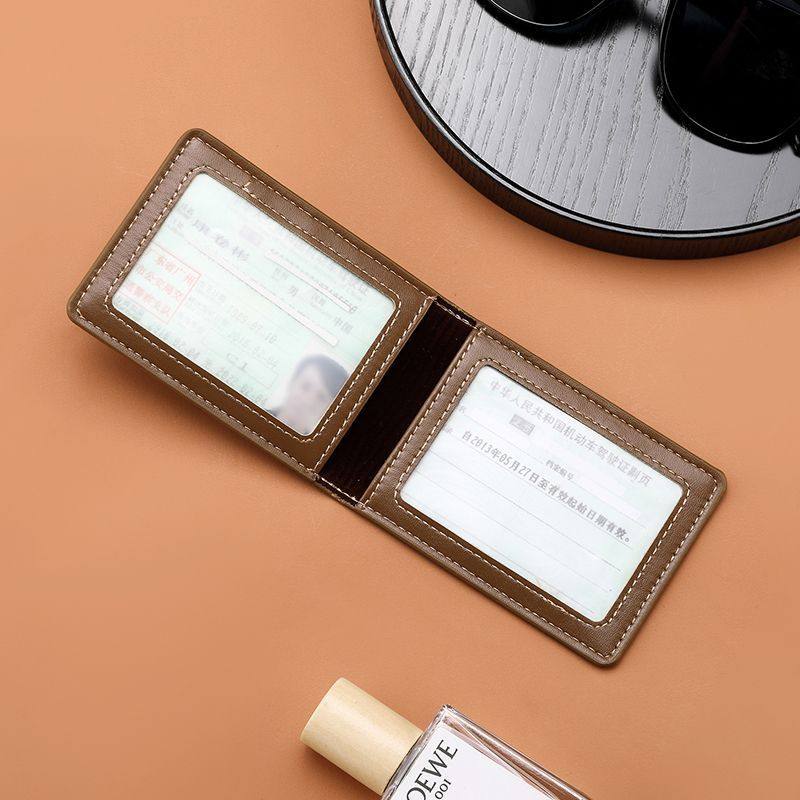 2025 Popular Genuine Leather Texture Ultra-Thin High-End Driver's License Protective Cover Card Holder Integrated Driver's License Driving License Two-In-One