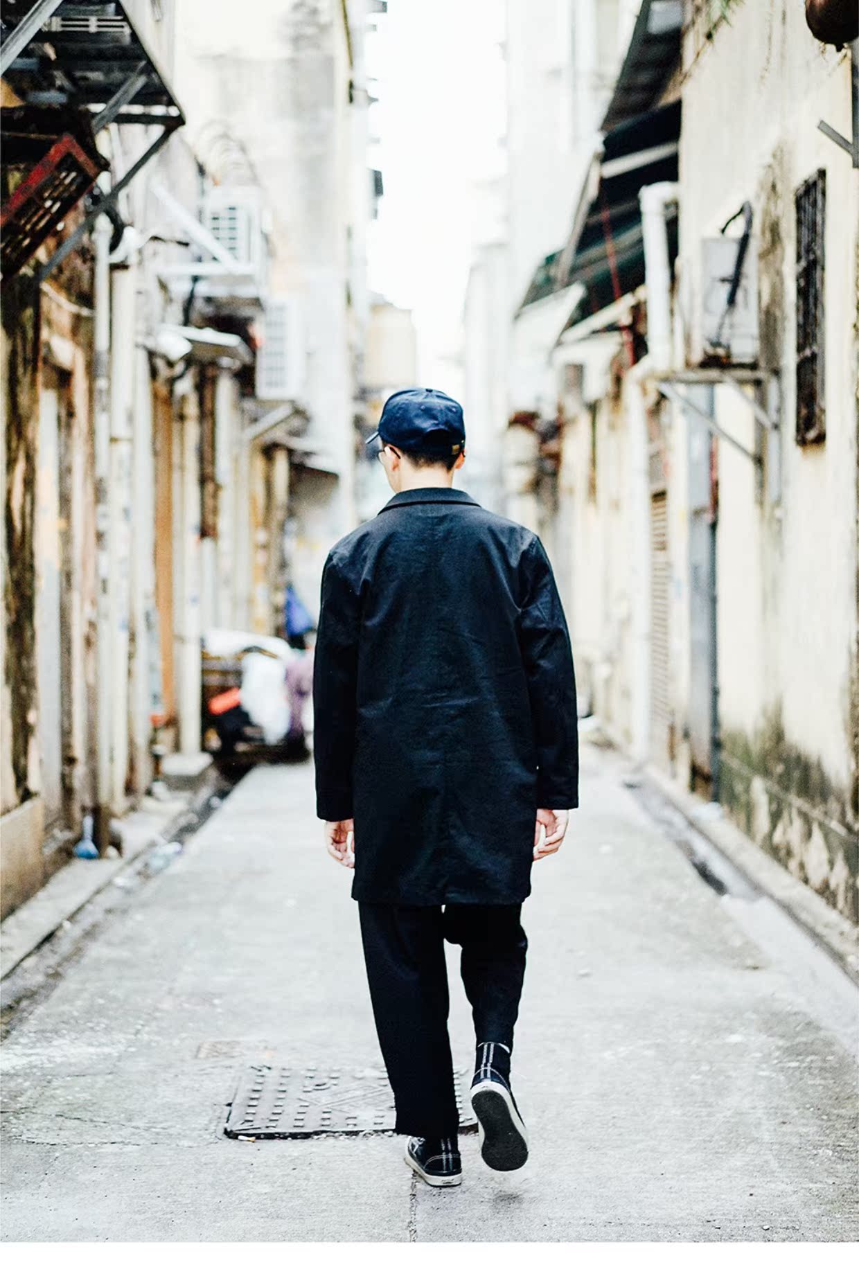 Todaynowind 2017AW TRENCH COAT wash twill nước đơn ngực dài áo gió hàng hiệu