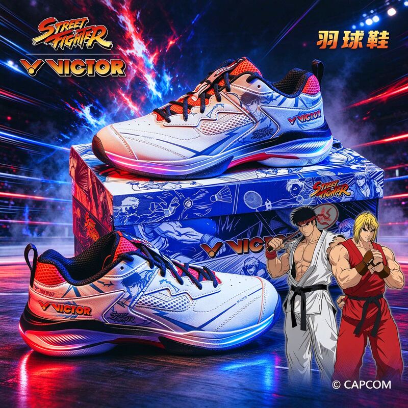 Victor/Victor Badminton Shoes Street Fighter Co-Branded Series Sports Shoes Stable Type Men's and Women's Models P-Stf Victor/Victor Badminton Shoes Street Fighter Co-Branded Series Sports Shoes Stable Type Men's and Women's Models P-Stf