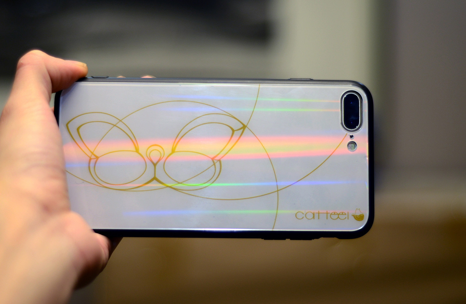 Half Cup Catfeel iPhone X Laser Glass Phone Case iPhone8p Aurora Phone Case - Taobao