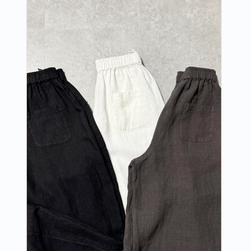 Spring and Summer New High-Density 100% Hemp Solid Drape Artistic Casual Pants Hemp Pants Loose Long Pants for Women