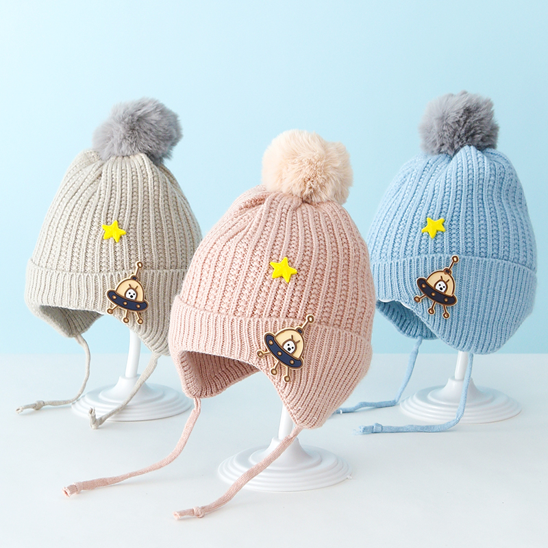 Baby hat autumn winter baby 0-3-6 months newborns gross line cap male and female child 1 year old baby boomer