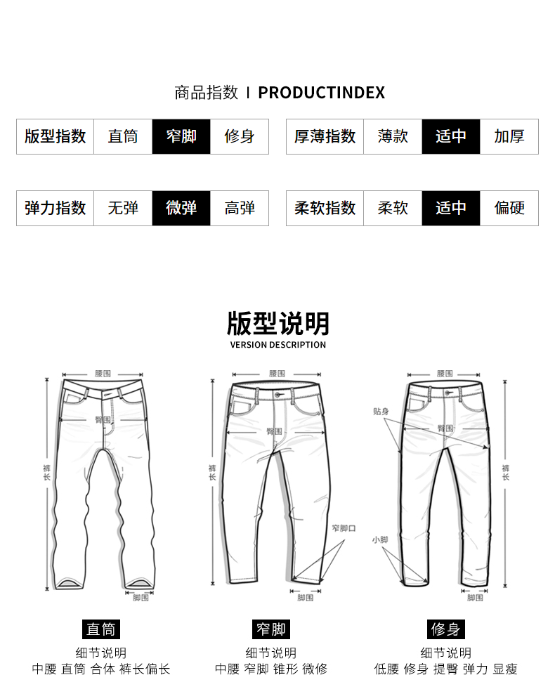 骆驼 男士春夏款 直筒水洗牛仔裤 图7