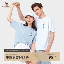 2021 summer new round neck embroidered short-sleeved t-shirt men and women lovers Korean loose top tide