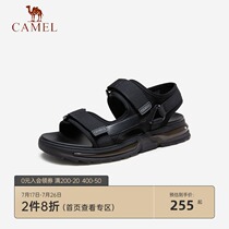 Camel mens shoes 2021 New Year Summer sandals Korean version convenient velcro beach shoes Soft bottom cushion trend sandals