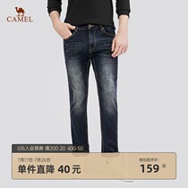 Camel mens autumn new medium waist loose trousers mens casual retro straight jeans