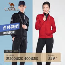 Camel sportswear men and women lovers autumn loose casual long-sleeved two-piece set running fitness suit set
