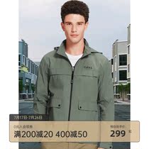 Camel mens outdoor sunscreen clothing fashion letter printing breathable hooded UV sunscreen jacket Jacket men