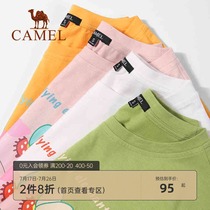 Camel camel new short-sleeved cotton loose foreign style solid color small top summer ins half sleeve