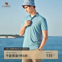Camel mens 2021 summer new short-sleeved polo shirt mens Korean version lapel business casual t-shirt half-sleeve top