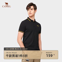 Camel mens clothing 2021 summer new business casual short-sleeved Polo mens breathable trend contrast color lapel t-shirt
