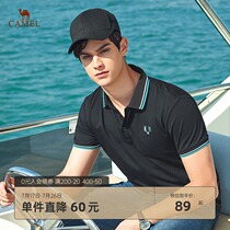 Camel mens 2021 summer new short-sleeved Polo shirt solid color business casual t-shirt