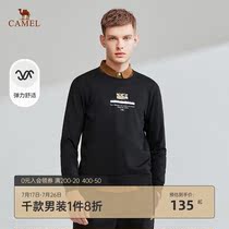 Camel mens 2021 autumn round neck pullover red sweater men loose fashion reflective letter printing top tide