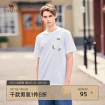 Camel clothing 2021 summer new round neck short-sleeved t-shirt men and women with the same embroidery leisure Korean version of the t-shirt