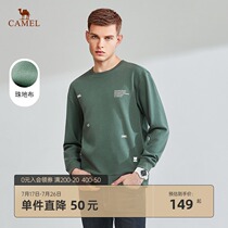 Camel mens clothing 2021 autumn new products mens round neck sweater full body printing long sleeve T-shirt casual top men