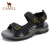 Dép nam Camel 2018 hè mới nam AIR đệm đệm da sandal đế bằng giày đi biển Sandal