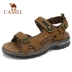 Dép nam Camel 2018 hè mới nam AIR đệm đệm da sandal đế bằng giày đi biển Sandal