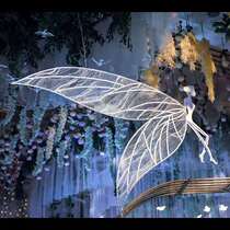 Wedding props stage arrangement elf ornaments wedding background decoration wrought iron carving elf wings pendant
