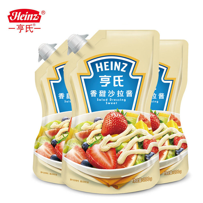 Heinz Sweet Salad Dressing 200g*3 Bags Fruit and Vegetable Salad Household Sushi Burger French Fries