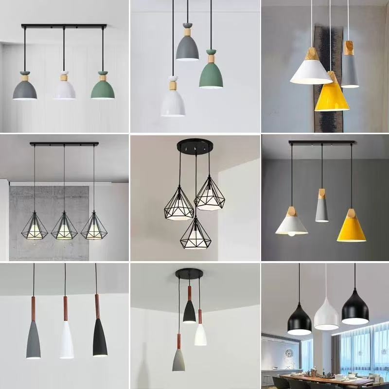 Door-To-Door  Led Pendant Light, Modern Minimalist Nordic Macaron Three-Head Lamp for Milk Tea Shop, Bar Counter, and Restaurant