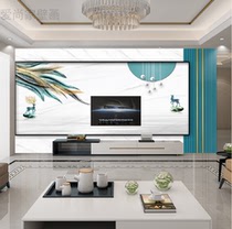 Full house Custom Marble TatXX_ENCODE_CASE_CAPS_LOCK_Off-Shaped Bamboo Wood Fiber TV Background Wall Quick Fit Wall Panel Modern Brief Dangling Background