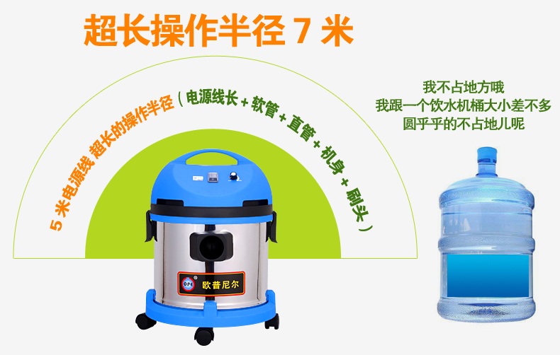 Opunil trang trí máy hút bụi xe gia đình với thùng nhỏ cực mạnh cực êm và ướt 20L - Máy hút bụi máy hút bụi công nghiệp cho gia đình
