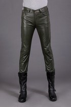 Mens leather pants original design high-end custom slim leather pants