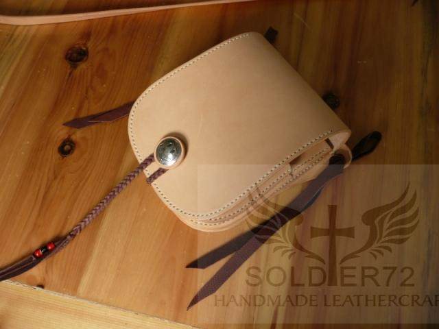 Knife 72 hand-made new Italian vegetable tanned saddle leather A-grade primary color cowhide ones work with the same waist bag