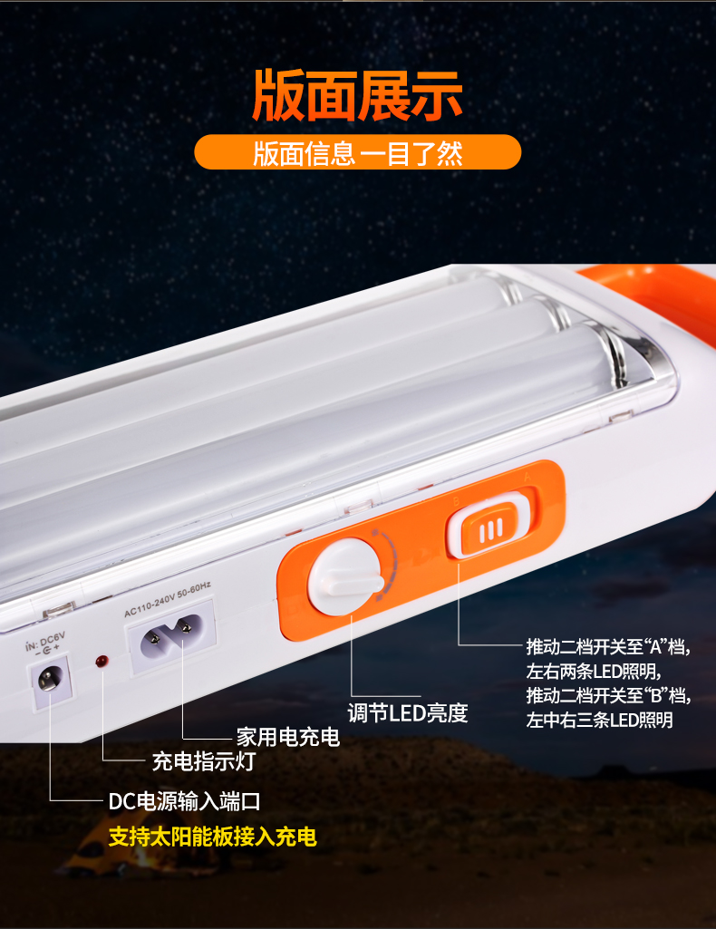Đèn led khẩn cấp nhà sạc lều cắm trại ngoài trời cắm trại ngoài trời chợ đêm chiếu sáng thông minh đèn pin fenix