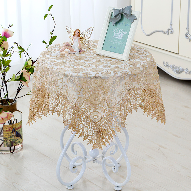 Lace embroidered table cloth table cloth table cloth glass yarn embroidered TV cabinet cover TV cover towel bed head cabinet cover