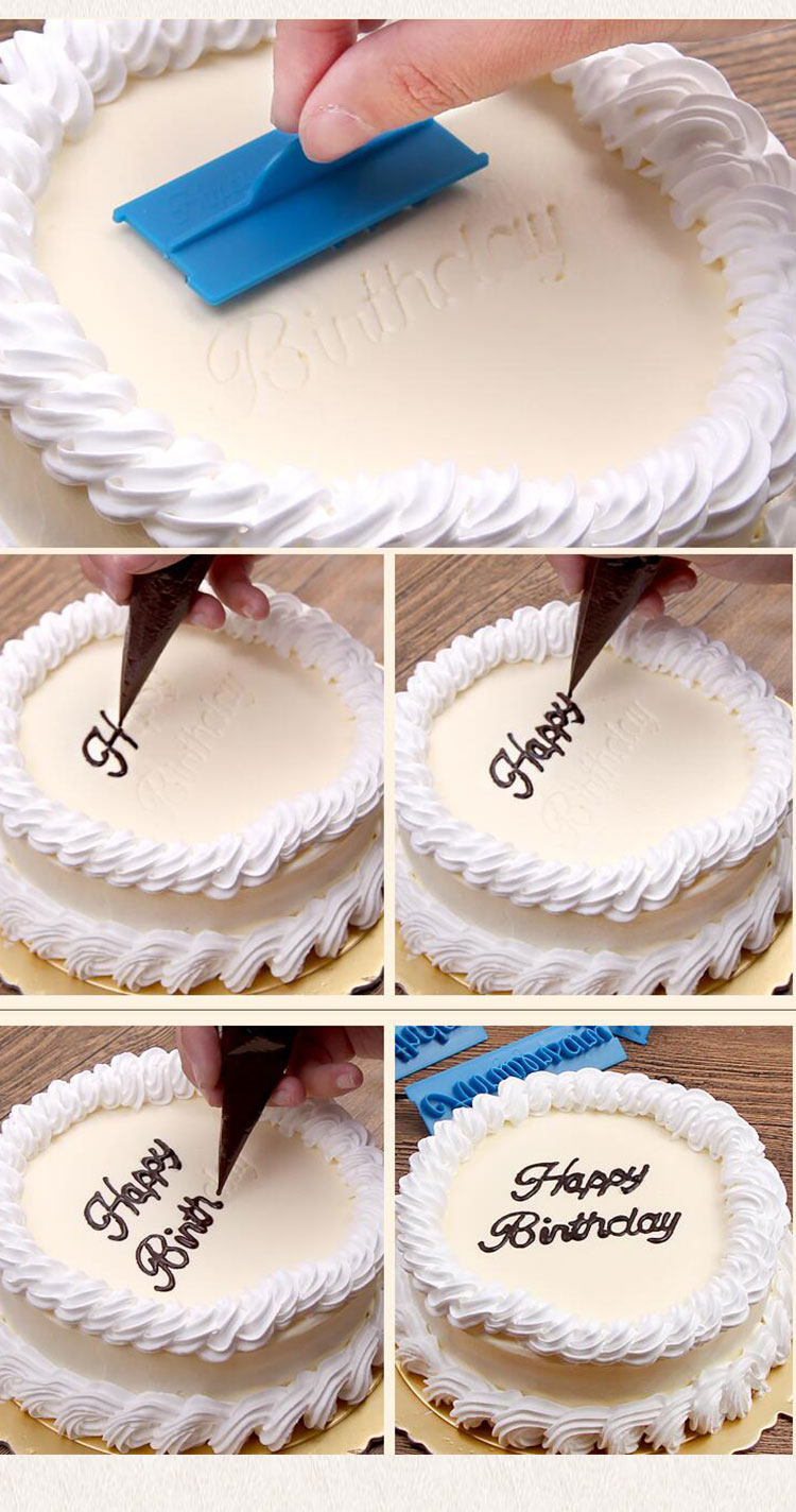 Royal Baking Cake Viết tay Cụm từ Chữ in Khuôn Mousse Hoa DIY Khuôn mẫu sáng tạo - Tự làm khuôn nướng khuôn nướng bánh
