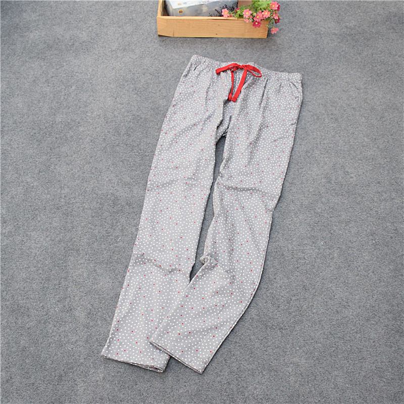 Được xuất khẩu sang Châu Âu và Hoa Kỳ Bộ đồ ngủ bằng vải cotton dệt nhung tinh khiết quần thun nữ