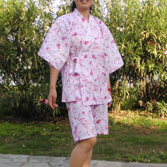Cotton yukata Bộ đồ ngủ kimono tại nhà của Nhật Bản Sakura phù hợp với mẹ và con gái đồ bộ đẹp cho cả gia đình