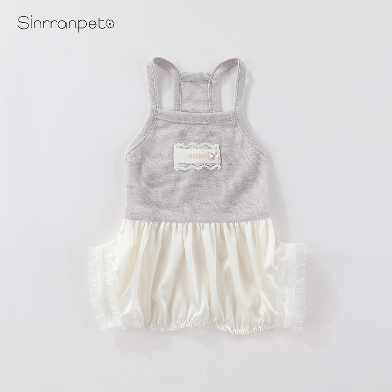 Sinrran Pet/Korean Style Pet Silk Harness Pants with Leg Straps for Small Dogs, Lace Splicing Cool Clothing Base Layer Shirt