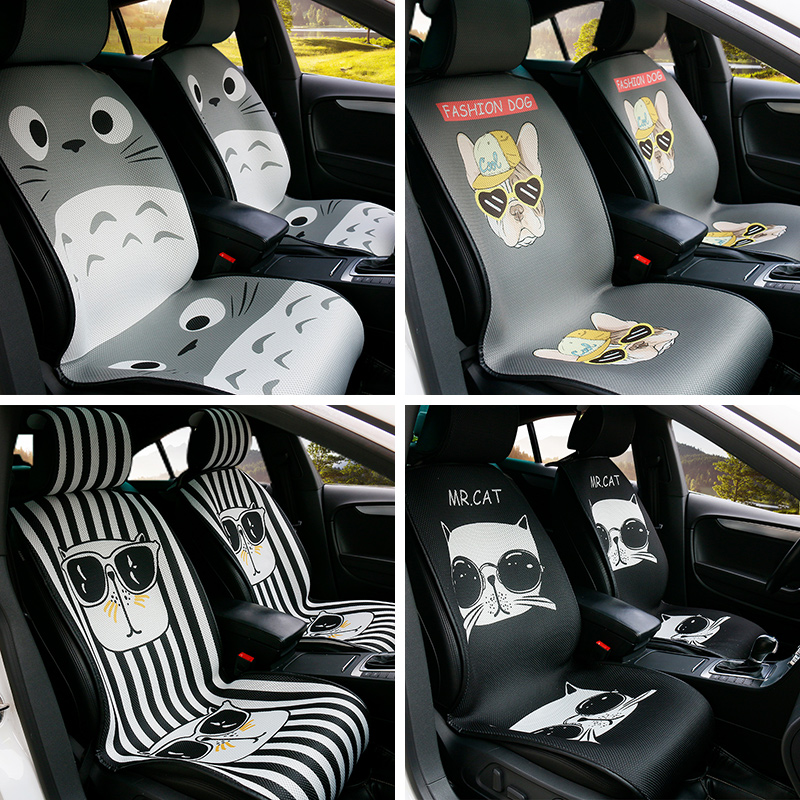 Car seat cushion half-pack breathable cartoon cute tide ins net red seat cover summer universal high-grade cushion supplies