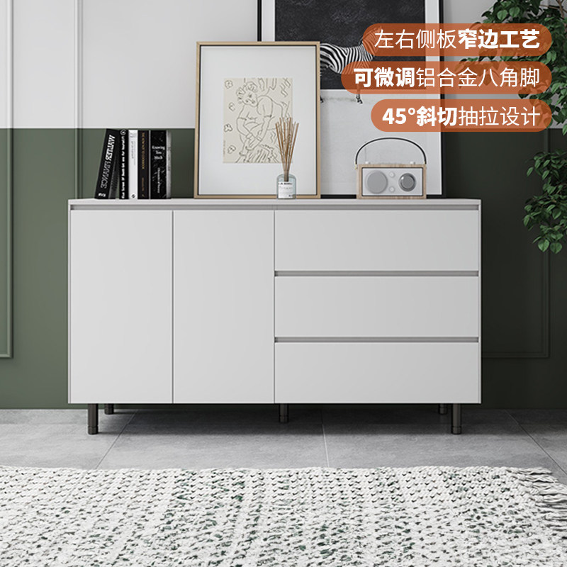 レッドアップルファニチャー多機能収納キャビネット、高級リビングルーム用フロアスタンドサイドボード、ホームダブルドアパネルキャビネット0036