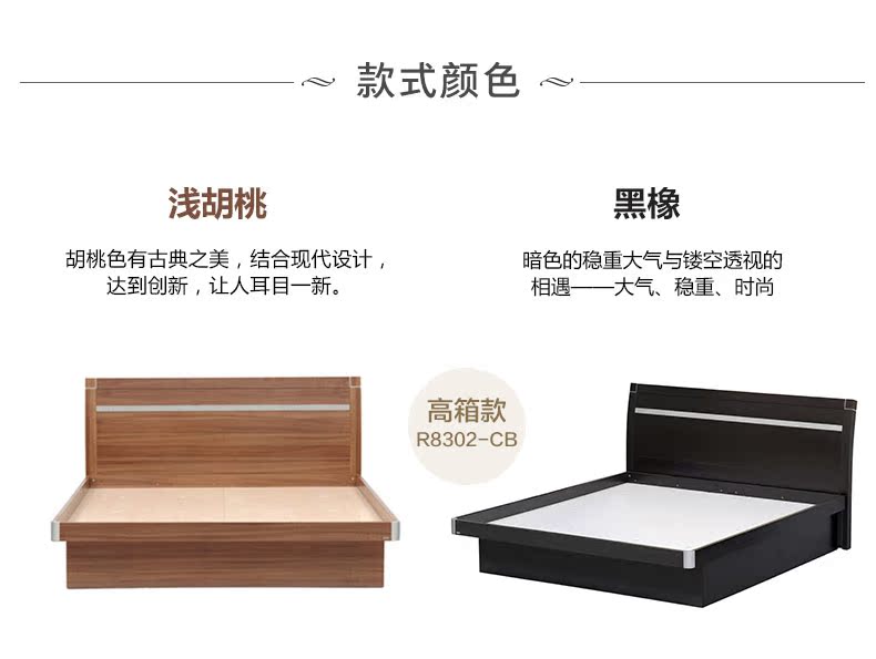 Nội thất phòng ngủ màu đỏ táo đơn giản hiện đại bảng điều khiển hiện đại giường 1,8 m giường đôi bàn cạnh giường WS07 - Bộ đồ nội thất kệ để tivi