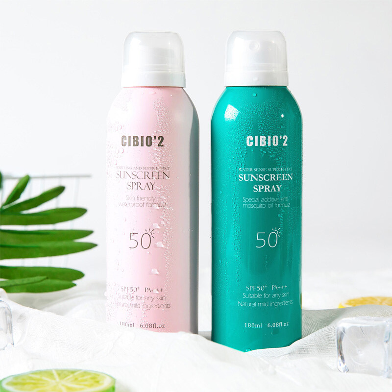 Thailand CIBIO'2 sunscreen spray pink whitening moisturizing green mosquito repellent makeup sunscreen note color