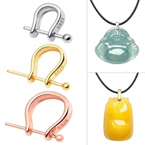 Universal buckle Buckle Head silver pendant jade pendant buckle gold-plated button jade drop buckle silver buckle accessories