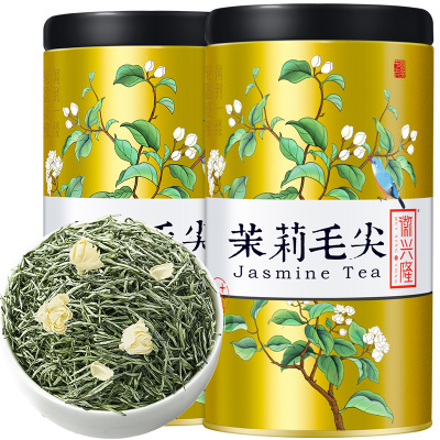 徽兴隆茉莉花茶2023新茶毛尖官方旗舰店飘雪特级浓香型干花绿茶叶