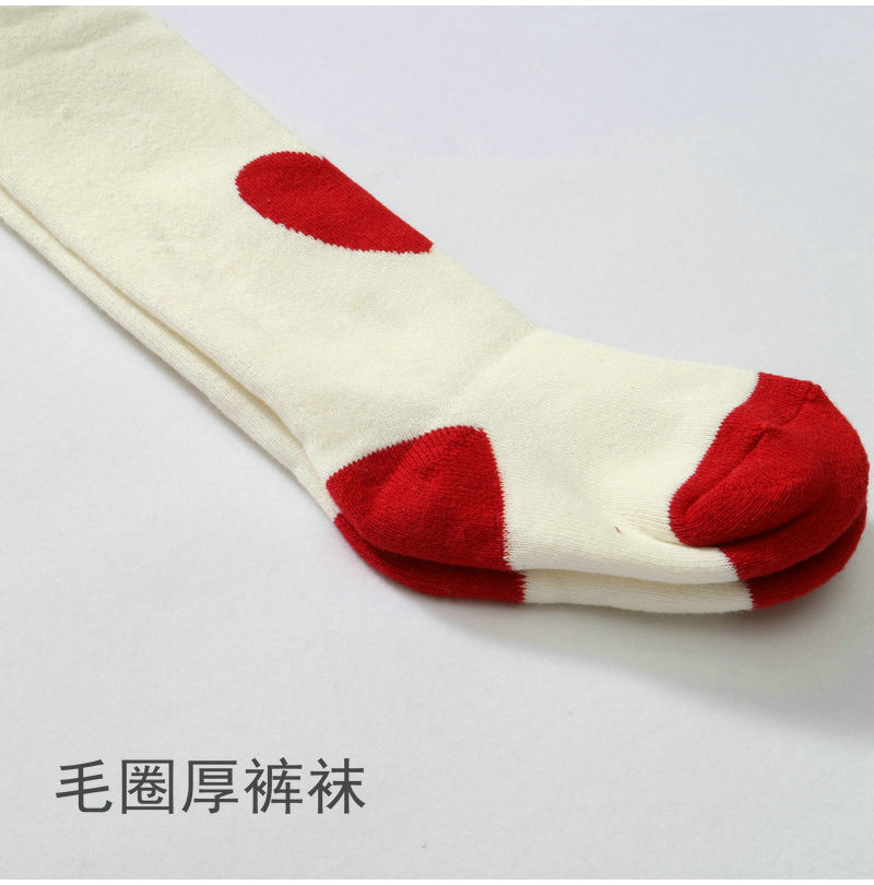 Mùa xuân và mùa thu Cô gái bé Trắng đỏ Tình yêu Trái tim Mùa đông Terry Áo vớ Xà cạp Big PP vớ đẹp cho bé sơ sinh