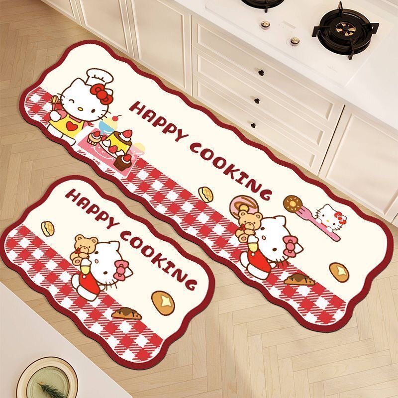 Kitchen floor mat waterproof and oil-proof special foot mat water-absorbent quick-drying strip dirt-resistant anti-slip carpet