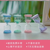 Childrens hourglass timer 3 minutes 5 min1 hour time sand bottle learning brush artifact anti-fall creativity