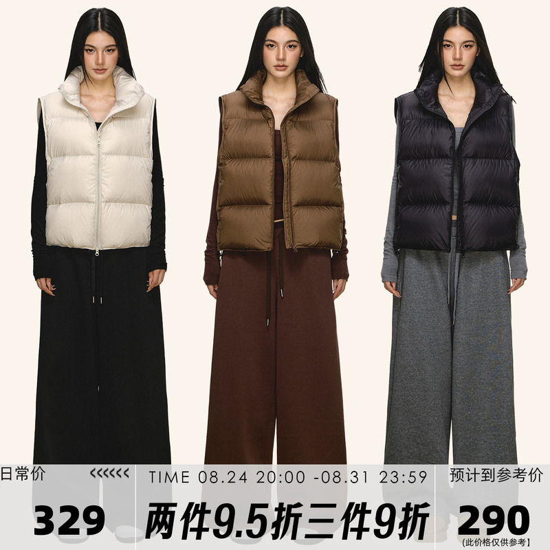 Anna Aneae Cloud Puff 95 White Duck down Vest Women's Spring and Autumn Layered Stand Collar Short Jacket Anna Aneae Cloud Puff 95 White Duck down Vest Women's Spring and Autumn Layered Stand Collar Short Jacket