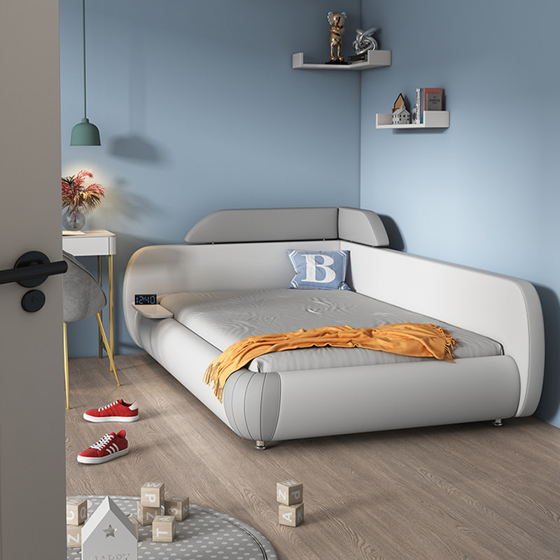 ifuns mosaic bed family parent-child big bed tatami leather minimalist children's bed boy single bed leather bed simple