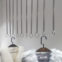Clothing store ring hanger stainless steel hook long hook clothes hanger display rack wall side hanging hanging rod clothes rack